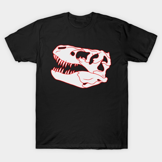 T. rex Skull T-Shirt by saradrawspaleo